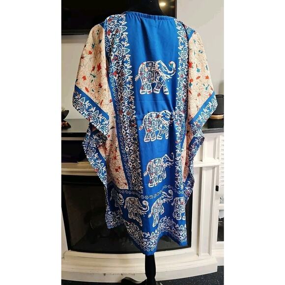 Royal Paisley Cover Up Dress Womens One Size Fits Most Elephant Aztec Print - Picture 2 of 6